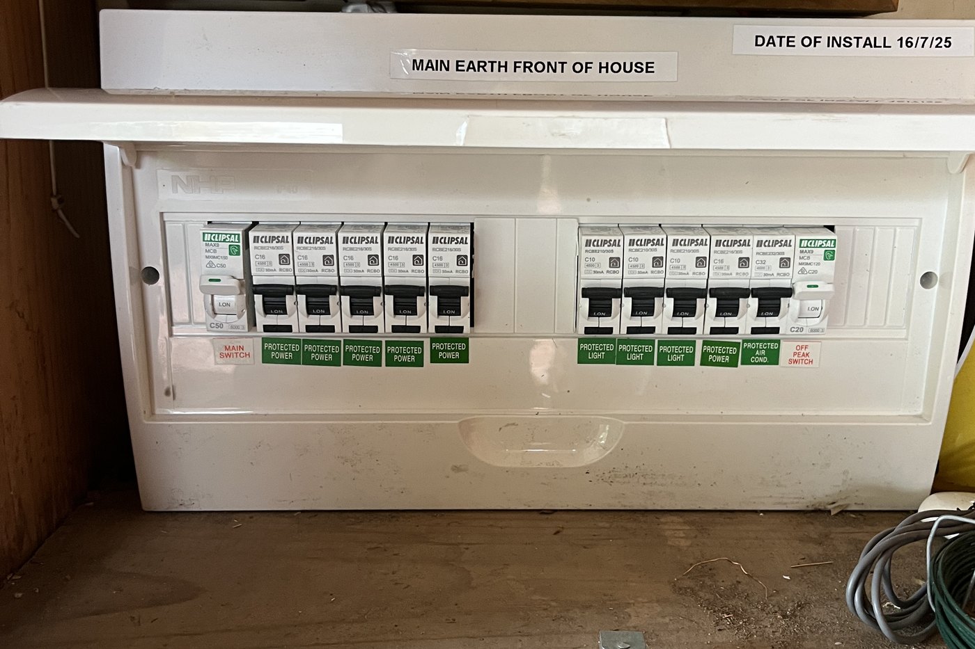 Upgraded switchboard with an RCBO on every circuit, neatly wired and labelled, by SALTD Electrical
